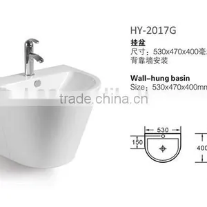 China Bathroom Porcelain Wall Hung Basin thumbnail-2