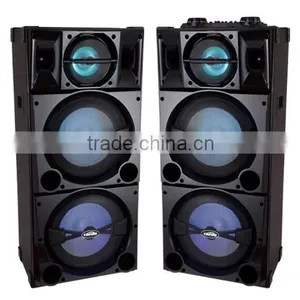 2.0 Blueooth Wooden Speaker, MIC-in Home Karaoke Bass Pair Speaker, thumbnail-1