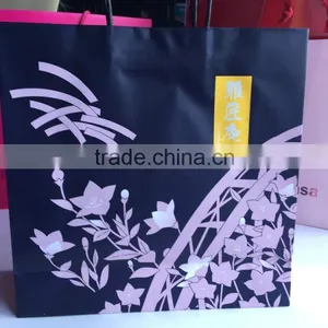 Beuatiful Purple Flowers Gift Paper Packaging Bag Shopping Paper Bag With Handlle for Shopping thumbnail-1