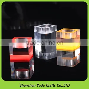 Colored CNC Milling Acrylic Cube Blocks Customized Rounting Small Clear Acrylic Manifold thumbnail-1