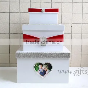 Elegant Wedding Money Box With Heart Shape Photo Frame thumbnail-1