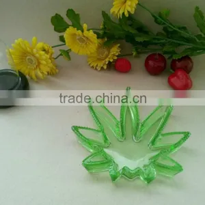 Glass Potleaf Green Glass Cohiba Ashtray , Colored Glass Ashtray thumbnail-1