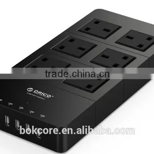 ORICO HPC-2A5U 2 Outlet Surge Protector 5 Port Desktop USB Charger With Smart Charging Technology thumbnail-1