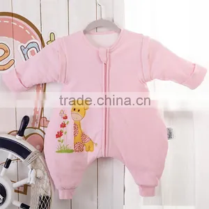 100% Cotton Anti Kicking Infant Child Foot Sleeping Bag Thick Filling for Autumn and Winter Pink Style thumbnail-1