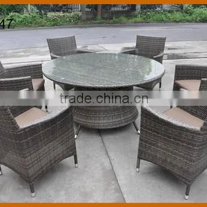 7PCS Dining Room Set Wicker Table Chair Furniture For Sale thumbnail-1