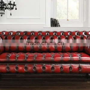 2016 New Arrival China Classical Style Living Room Chesterfield Button Tufted Sofa thumbnail-1