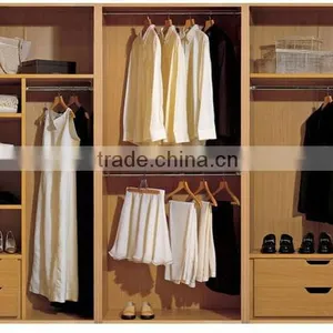 Natural Modern Melamine Faced Particle Board & MDF Badroom Wardrobe W-10 thumbnail-1