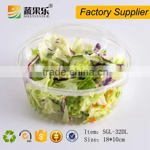 Clear Plastic Take Away Salad Bowl PET Clamshell Box for Fruit thumbnail-1
