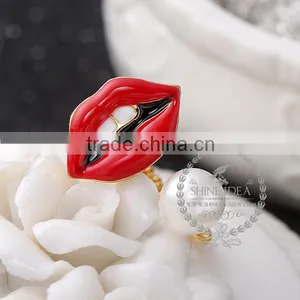 925 Solid Sterling Silver Sexy Lips Pearl Beads Adjustable Ring Fashion Women Jewelry 6220035 thumbnail-3