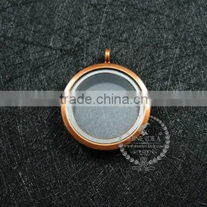 30mm Copper Red Vintage Style Alloy Round Photo Locket Vintage Style Fold Photo Locket Pendant Charm 1110025 thumbnail-1