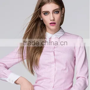 Wholesale Poplin Bussiness Lady Shirt/blouse Office Uniform thumbnail-2