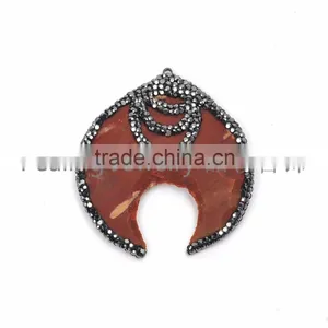 China Direct Gemstone Jewelry Natural Madagascar Agate Handmade Clay Glue Crystal Pendant thumbnail-5