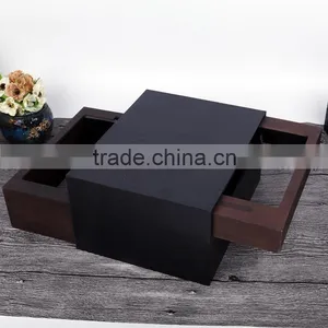 Europe and the United States Sell Like Hot Cakes Wholesale Custom Wooden Box, Wine Champagne Black Gift Box thumbnail-5