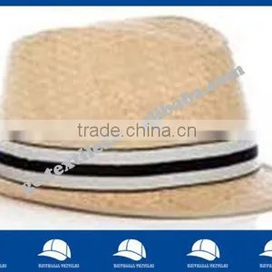 Natural Straw Hat With Striped Ribbon thumbnail-1