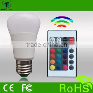 3w High Brightness and Energy Saving Color Changing Bulb With 24 Key ir Remote Control thumbnail-3