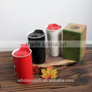 12oz Double Wall Ceramic Traveler, 12 fl oz , Ceramic Mug thumbnail-3