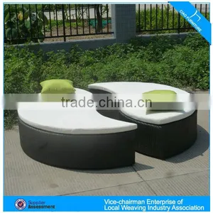Modern Patio Furniture Leisure Outdoor Unique Garden Wicker Rattan Sunbed thumbnail-1