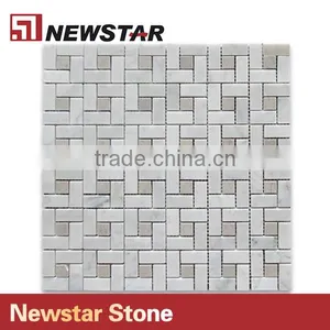 Newstar Natural Polished Carrara White Marble 12x12 Square Tile Mosaic thumbnail-1