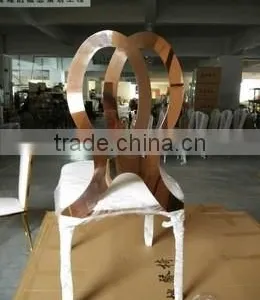 Latest Banquet Rose Gold Stainless Steel Dining Chair With Dinner thumbnail-5