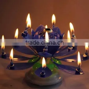 the Most Popular Happy MUSIC Birthday Lotus Flower Candle Export in 2015 thumbnail-1