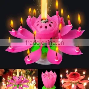 Intelligent+ Multicolors Musical Blossom Lotus Flower Rotatable Birthday Candles thumbnail-4