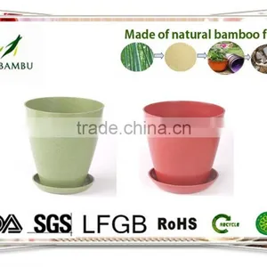 OEM Available No Pollution Antique Bamboo Fiber Flower Pots thumbnail-4