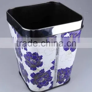 Plastic Trash Can Stainless Steel Rubbish Bin Household Garbage Can thumbnail-1