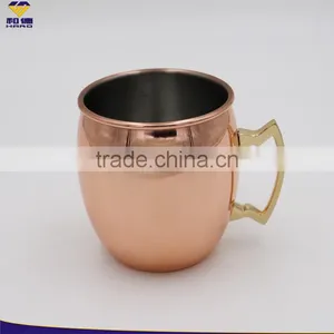 Hot Sale 350 ml Polish Stainless Steel Moscow Mule Copper Mug thumbnail-1