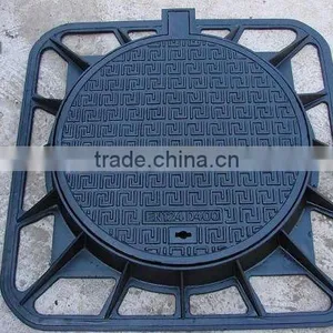 Round Square Ductile Iron Cast Iron Manhole Cover and Frame Grating EN124 B125 C250 D400 thumbnail-1