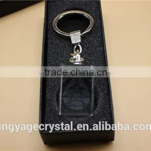 2D Engraving Logo Crystal Galss Keychain thumbnail-3