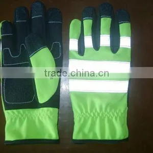 Reflective Leather Safety Police Gloves ZMR665 thumbnail-1