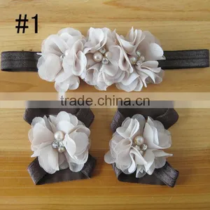 Fabric Flower Headband for Kids Hair Accessories, Foot Flower Band for Baby Girl thumbnail-6
