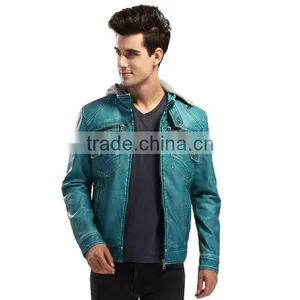 2017 Mens Quilted Fashion Leather Jacket thumbnail-2