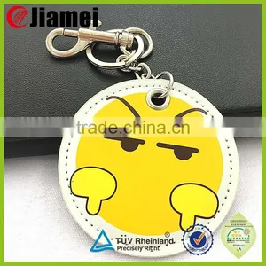 Keyring Leather Factory Cheap Custom Made Soft pu Leather Keychain thumbnail-1