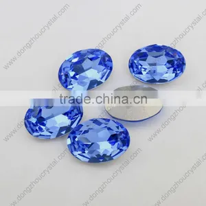 Light Colorado Topaz Color Oval Wedding Dress Crystal Stones With Claw Setting thumbnail-2
