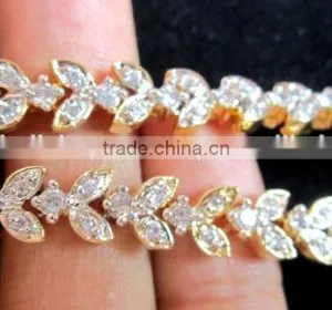 CZ American Diamond PAYAL Anklets Pair thumbnail-2