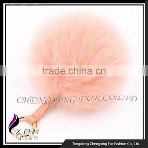 CX-A-63 Cute Promotional Fox Fur Pompon Keychain thumbnail-4