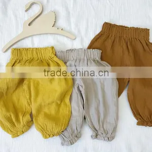 Wholesale Harem Pants Linen Fabric Boutique Kids Clothing Children Clothes thumbnail-2