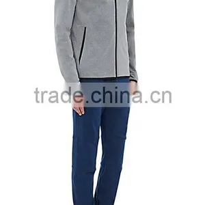 Light Grey Tech-jersey Zip-front Damenn Hoodie Styled With Black Tech-fabric Trim thumbnail-1