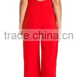 Girls/ladies Sexy Deep V-neck Loose Jumpsuits R0023 thumbnail-3