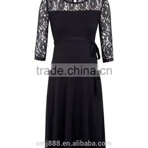Maternity Wear Women Black Lace Swing Dress thumbnail-2