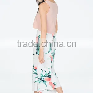 Pictures of Long and Tops Printed Floral Front Slit Skirts thumbnail-3