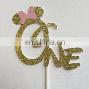 One Glitter Mouse Paper Cake Topper Birthday Party Decor thumbnail-1