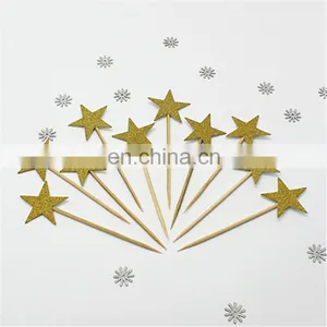Gold Glitter Stars Cupcake Topper Birthday Party Cake Decorations thumbnail-1