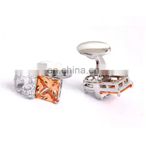 High Luxury White Crystal Wedding Gift Cufflinks thumbnail-4