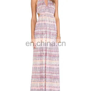CHEFON Printed Ladies Monsoon Maxi Dresses thumbnail-2