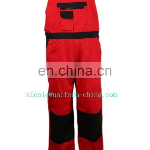 Cheap 65%polyester 35%cotton Red Work Bib Overalls Pants With Buckles thumbnail-1
