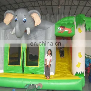 Palm Tree With Elephant Cartoon Commercial Inflatable Bouncer Combo for Kids On Sale thumbnail-3