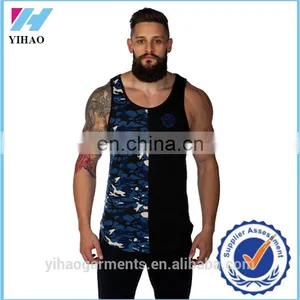 Yihao 2017 Customized Trade Pannel Vest y Back Singlets Tank Tops High Quality Gym Tops Mens Vest thumbnail-2