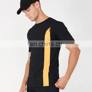 Running Organic Oversize Long Black Couple Raglan Sport Bamboo Rounded Hem Dri Fit Cotton Cheap Blank Custom Men t Shirt thumbnail-4